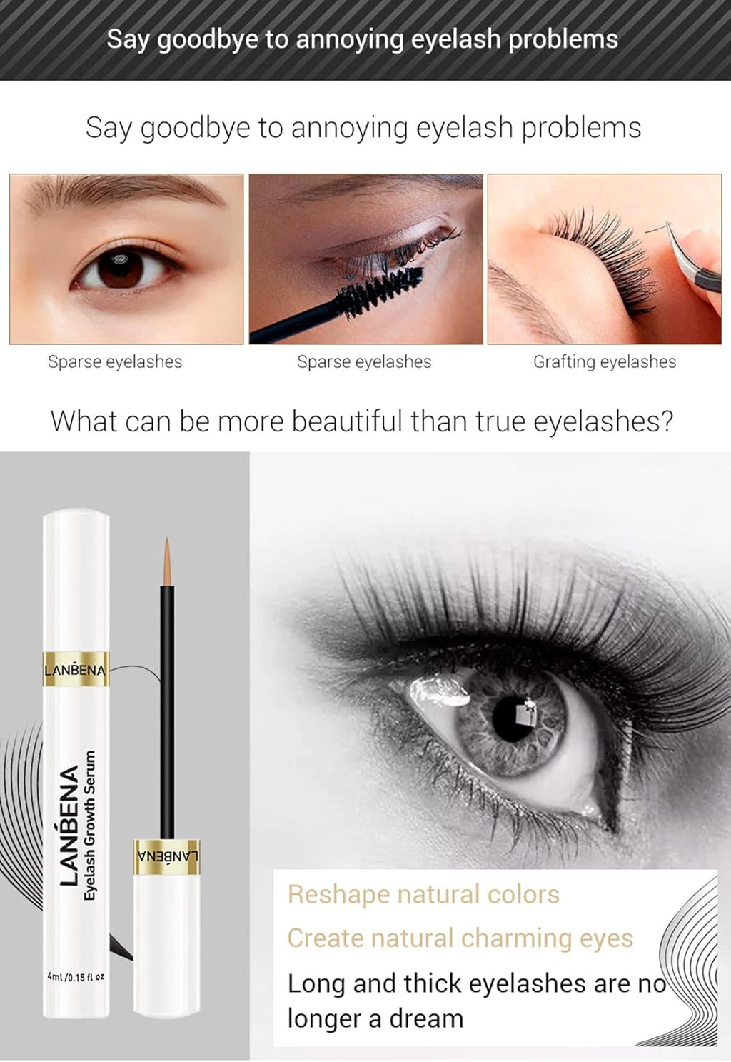 Lanbena Eyelash Brew Growth Serum