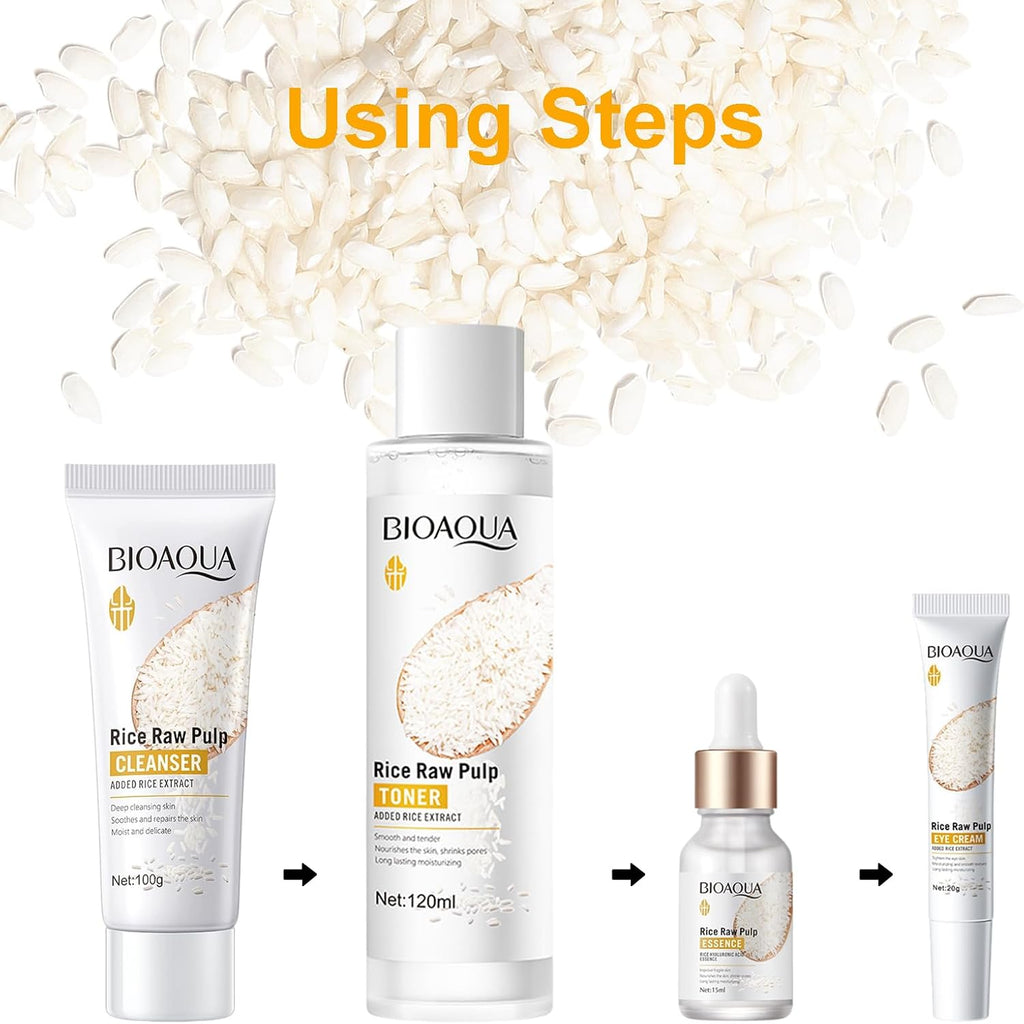 Rosarden Rice Raw Pulp Skin Care Set for Teenage Girls