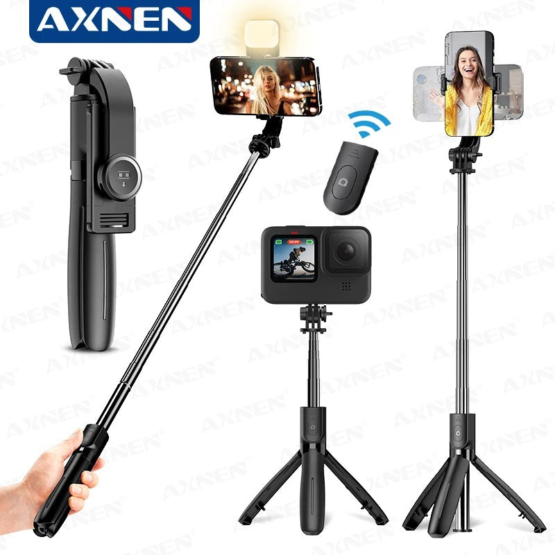 Aluminum Phone Tripod Stand with Remote Control 360 Rotation