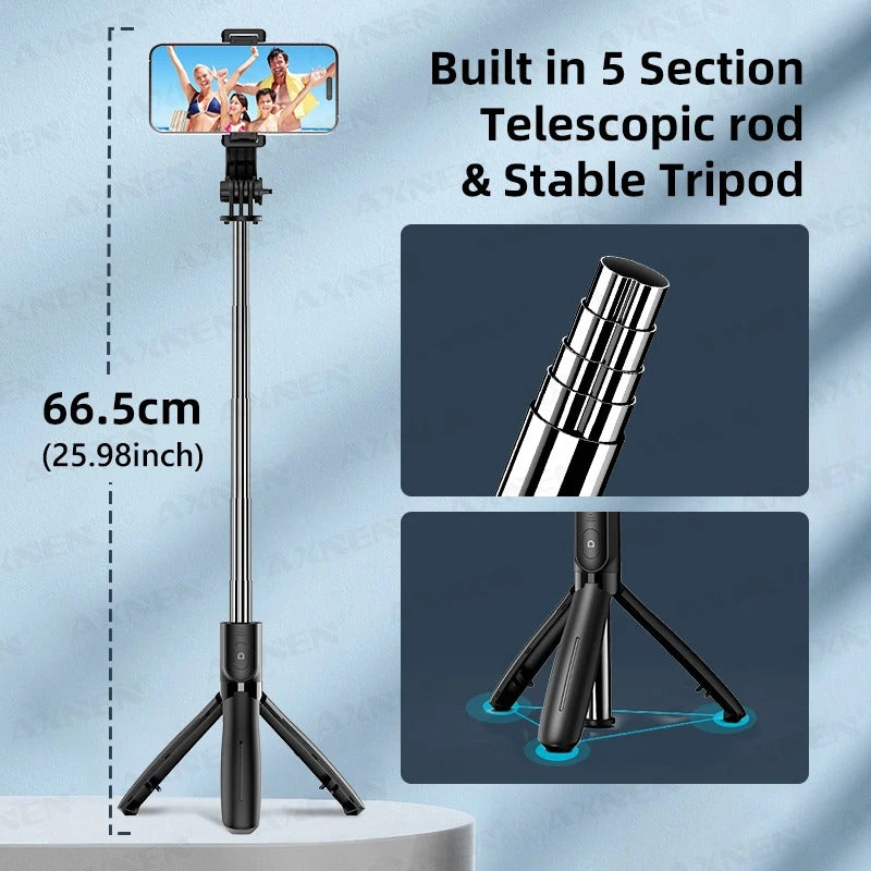 Aluminum Phone Tripod Stand with Remote Control 360 Rotation