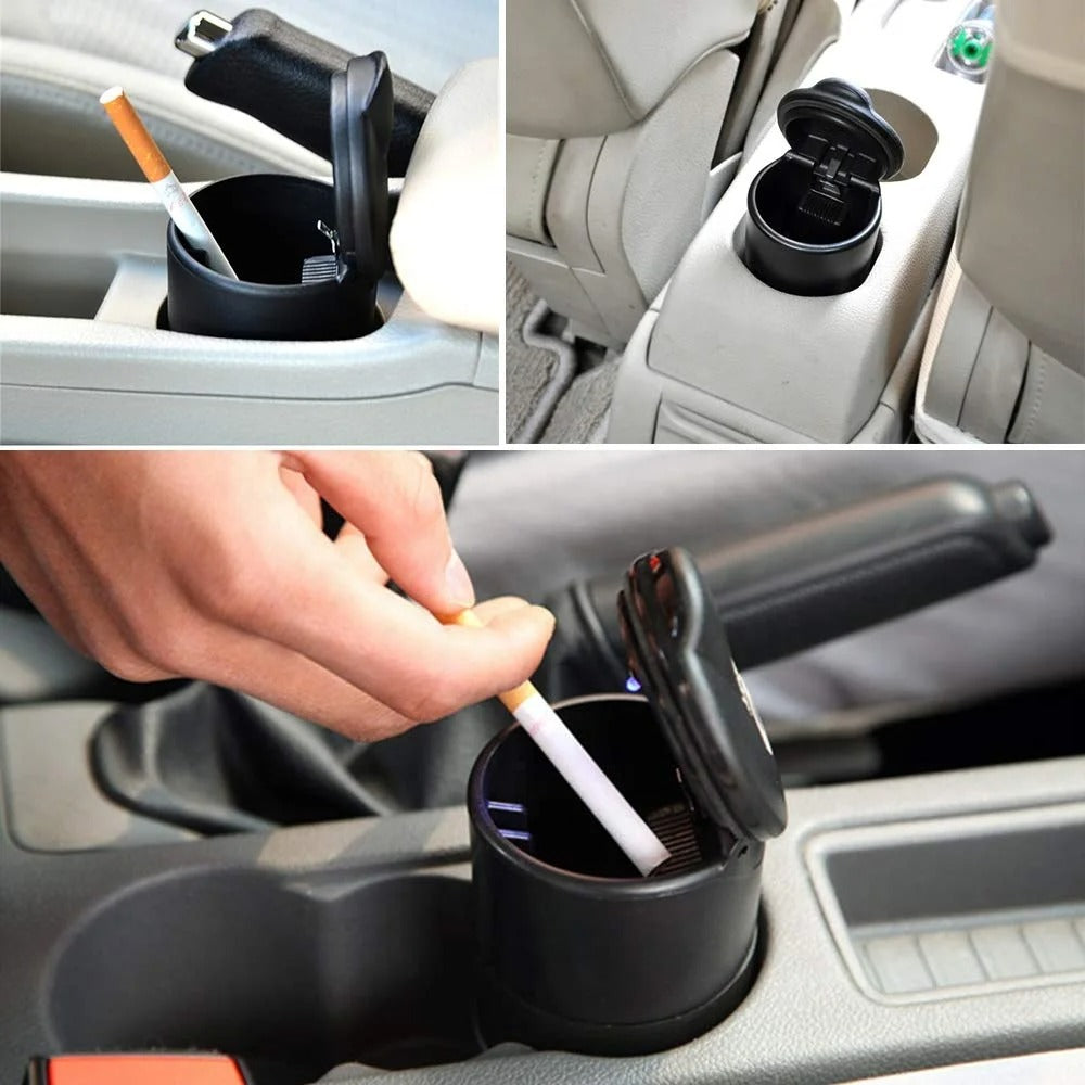 Fireproof Car Cigarette Ashtray with Light