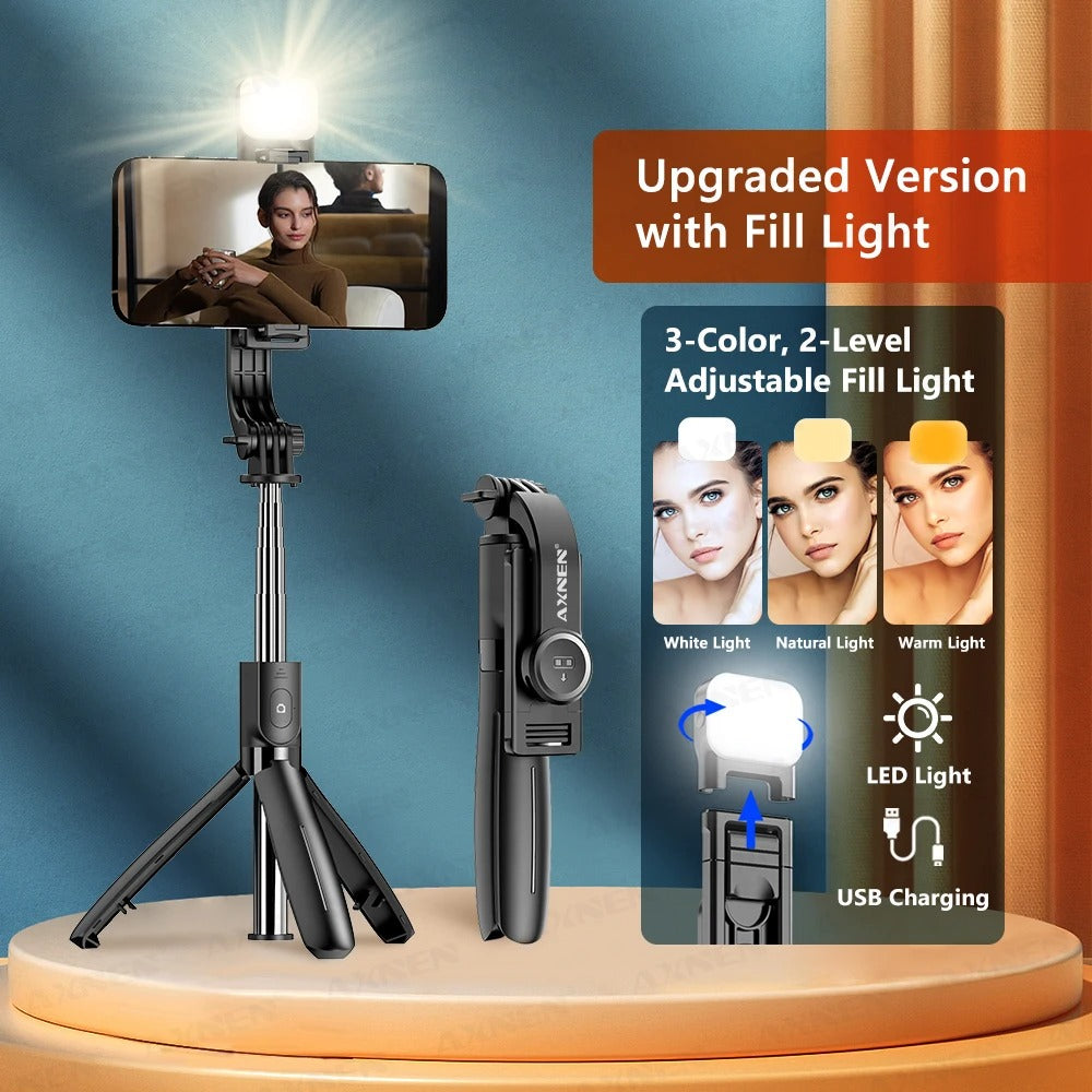 Aluminum Phone Tripod Stand with Remote Control 360 Rotation